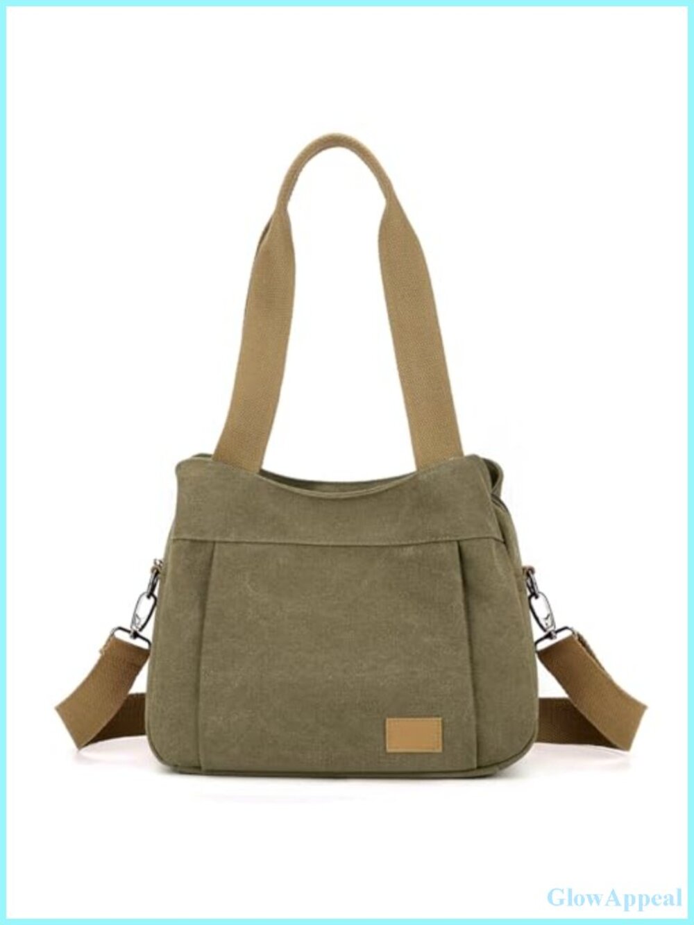 Canvas Tote Purse Multi-Pocket Shoulder Crossbody Bag Work Handbag Satchel